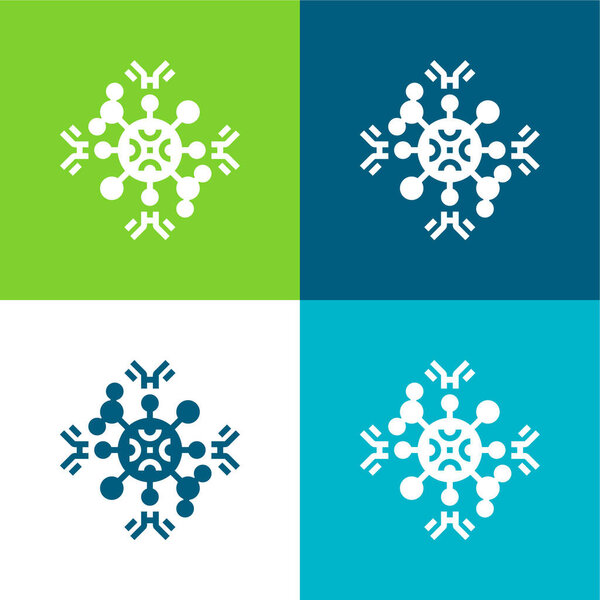 Antibodies Flat four color minimal icon set