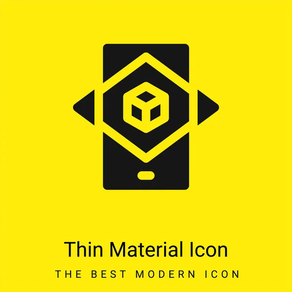 Realidad Aumentada Mínimo Icono Material Amarillo Brillante — Vector de stock