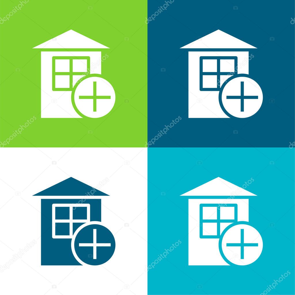 Add Flat four color minimal icon set