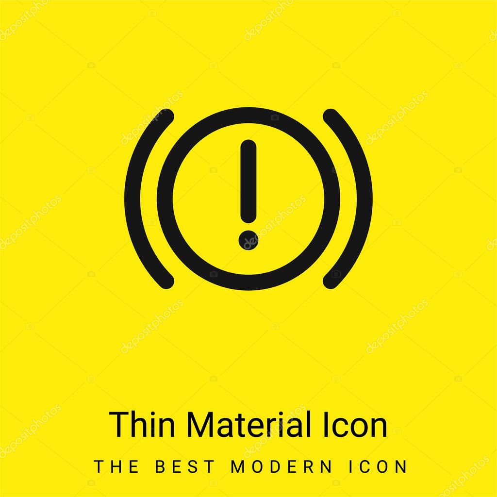 Brake System Warning minimal bright yellow material icon