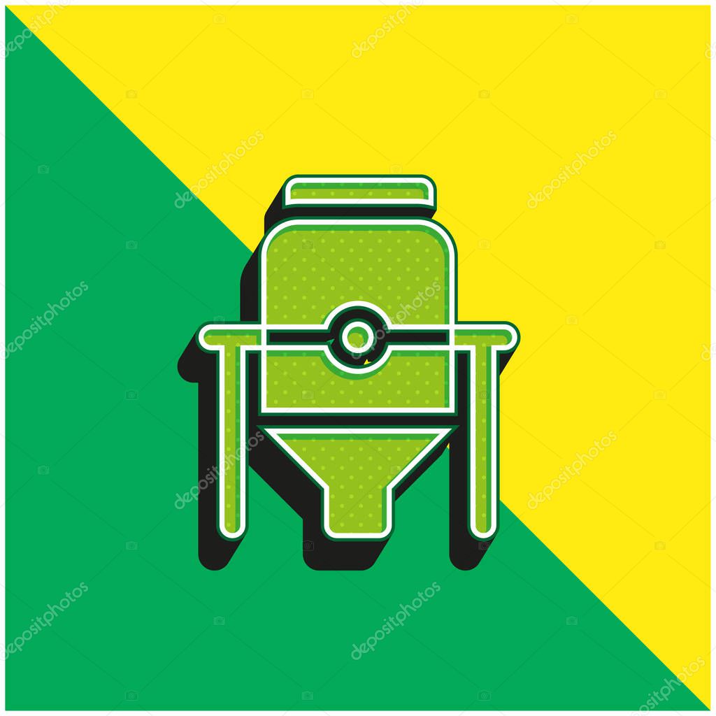 Brewery Green and yellow modern 3d vector icon logo
