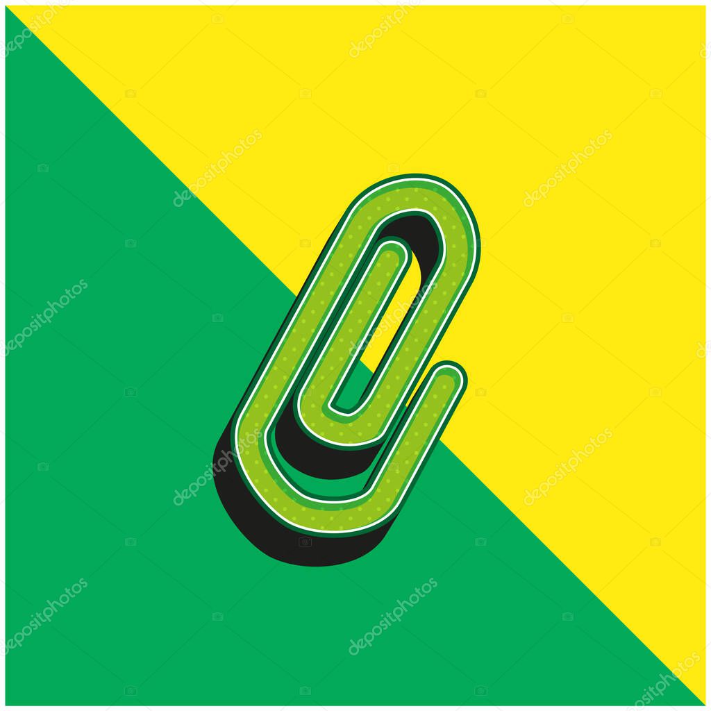 Aluminum Clip Green and yellow modern 3d vector icon logo