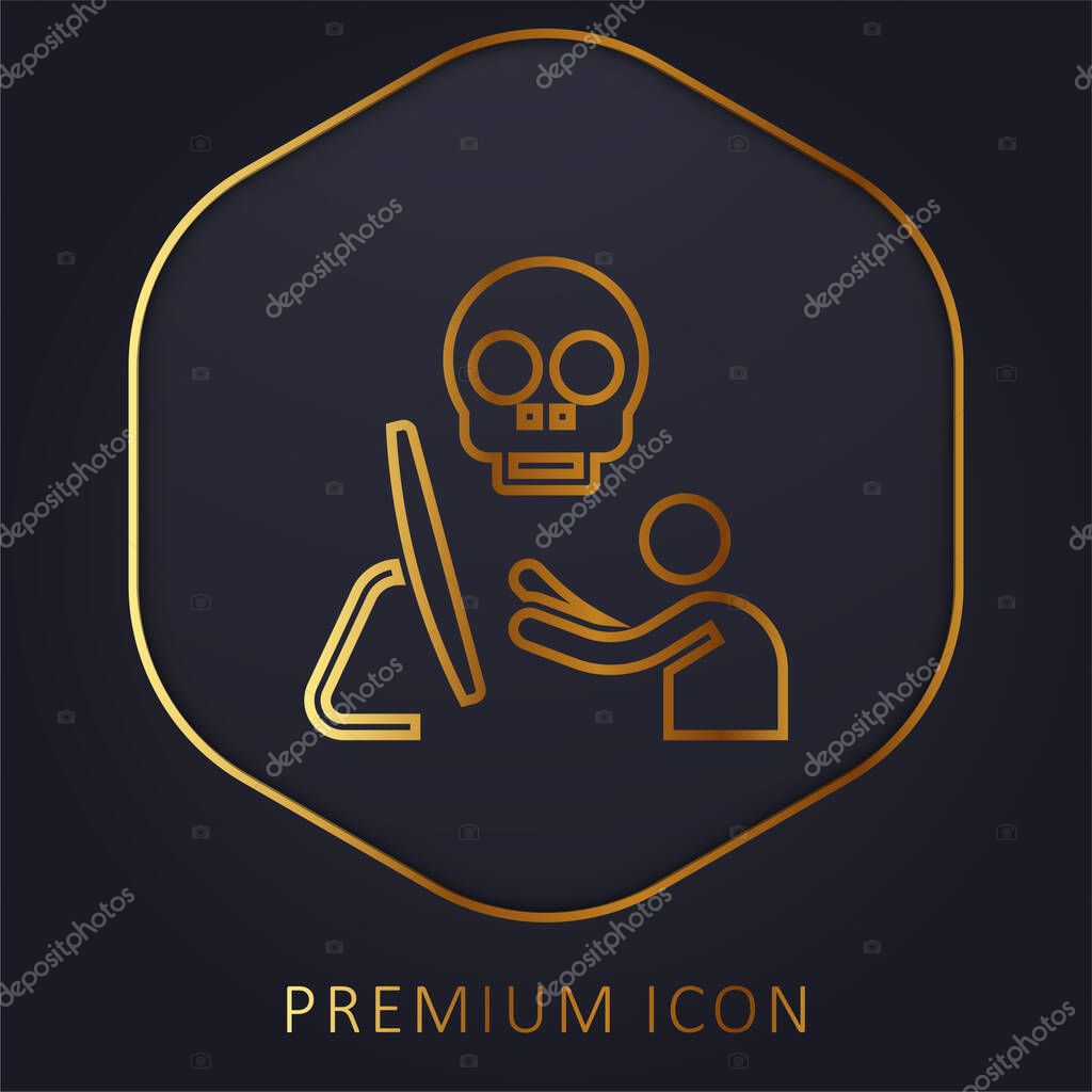 Anonymous golden line premium logo or icon