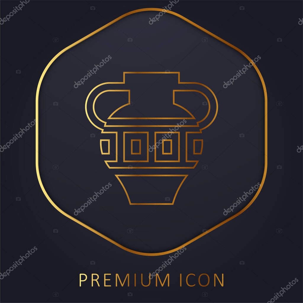 Amphora golden line premium logo or icon