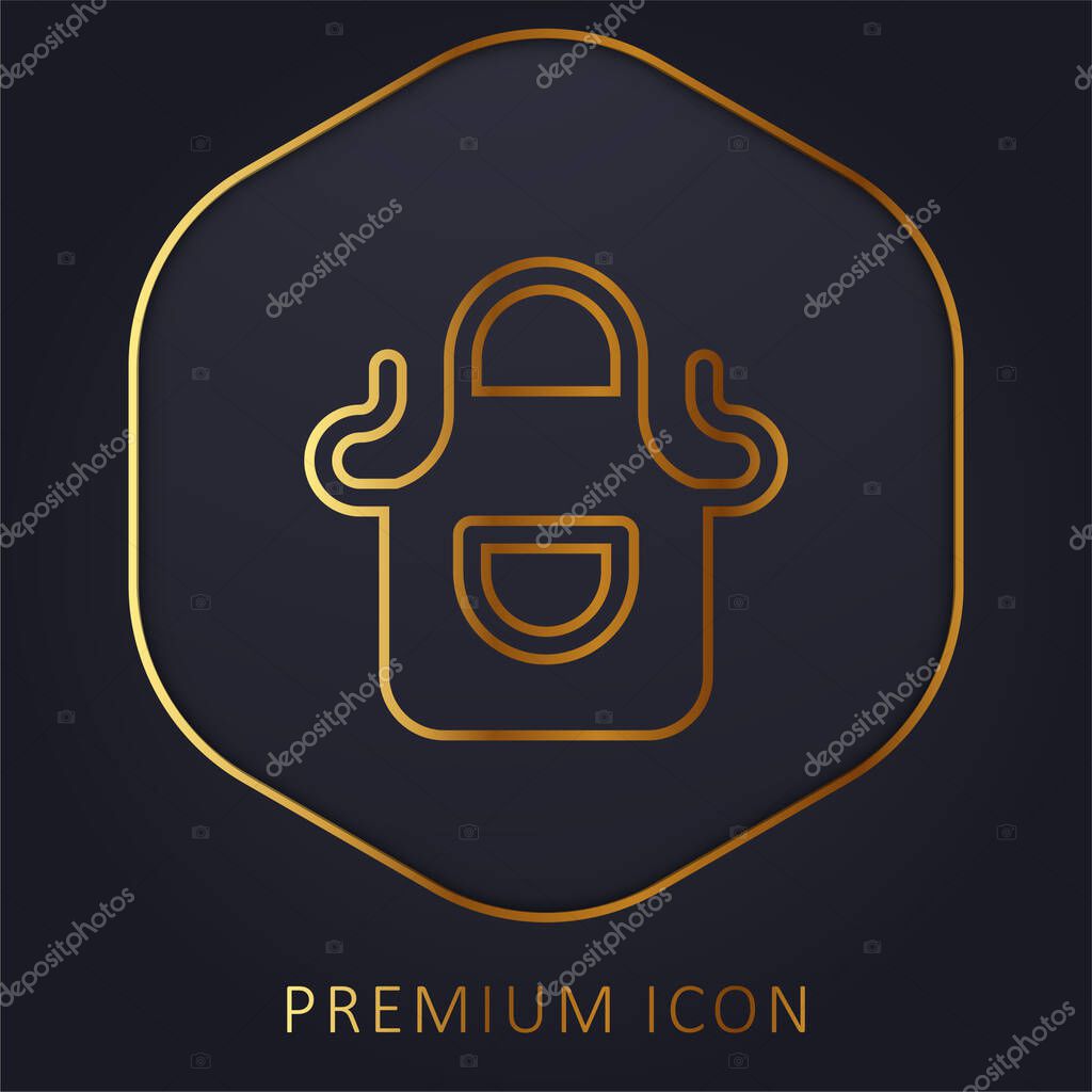 Apron golden line premium logo or icon