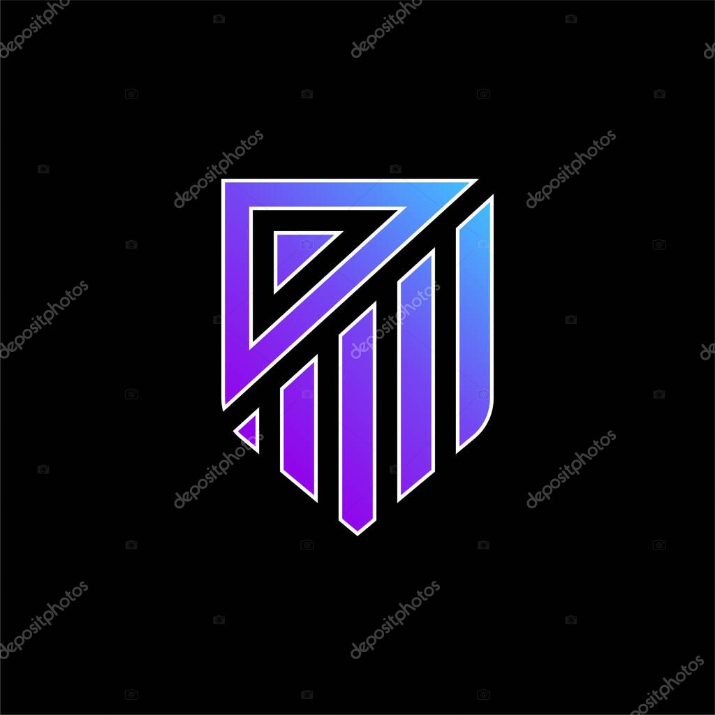 Atletico De Madrid blue gradient vector icon