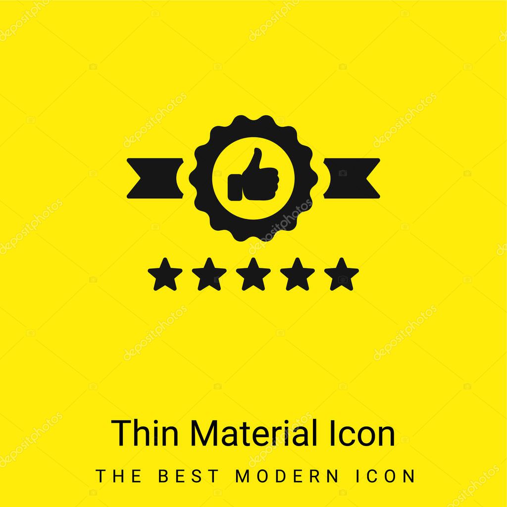Badge minimal bright yellow material icon