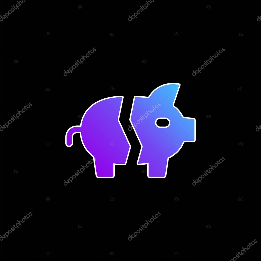 Bankrupt blue gradient vector icon