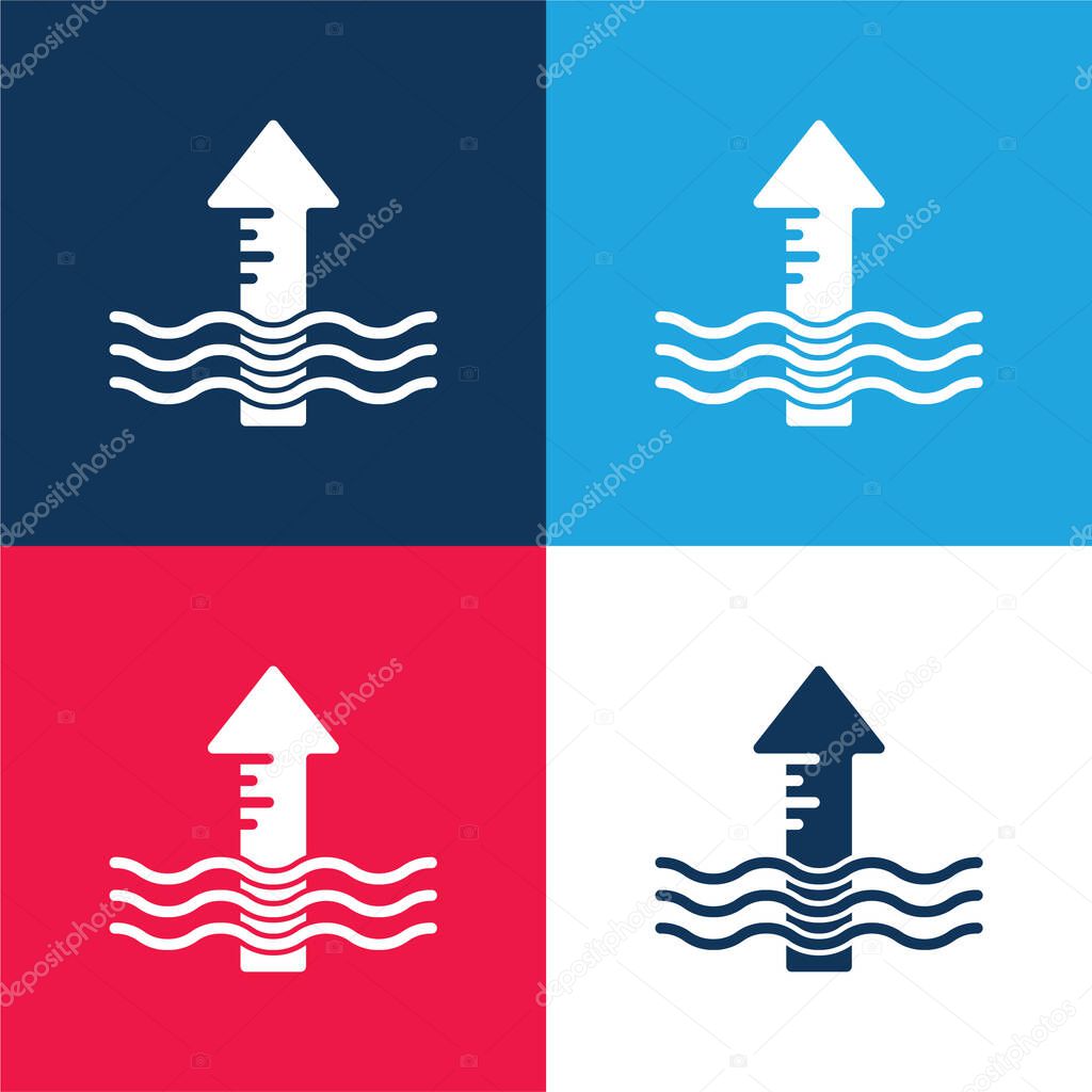 Arrow blue and red four color minimal icon set