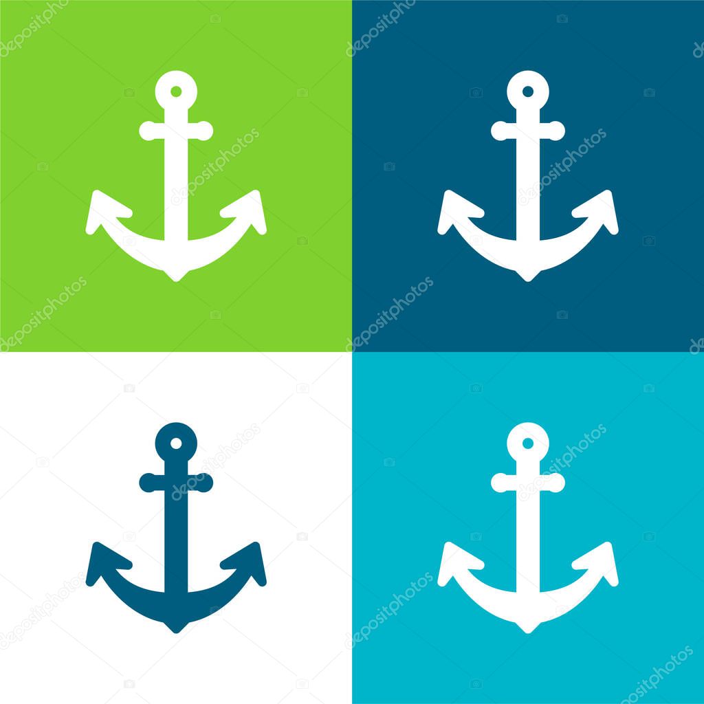Big Anchor Flat four color minimal icon set