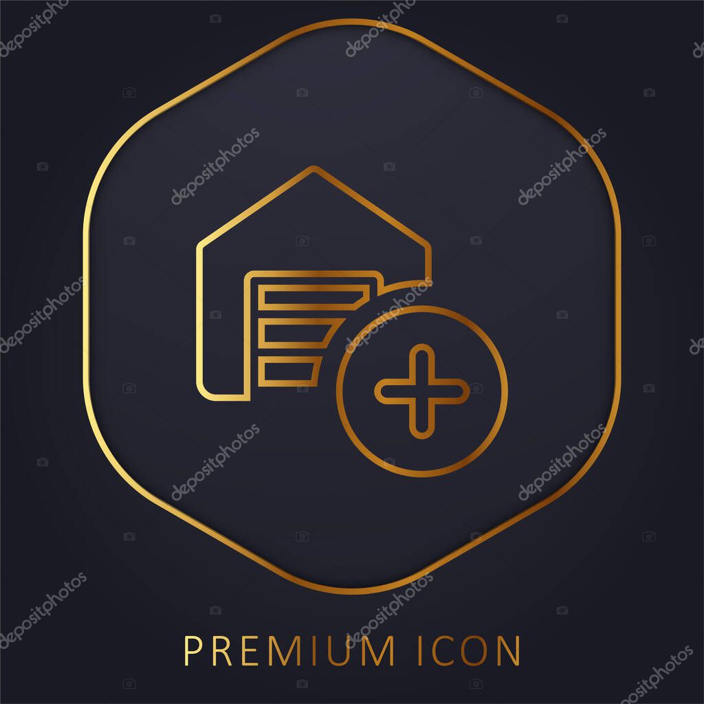 Add golden line premium logo or icon