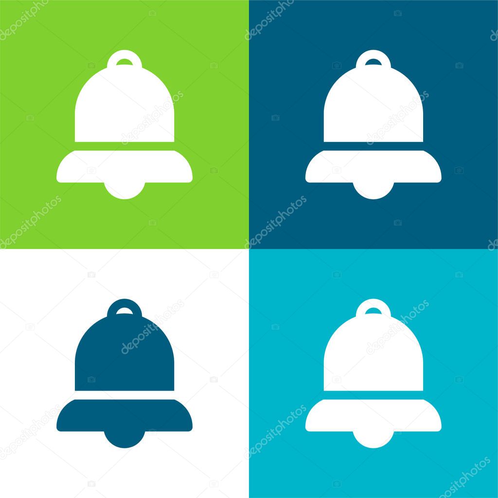 Bell Flat four color minimal icon set