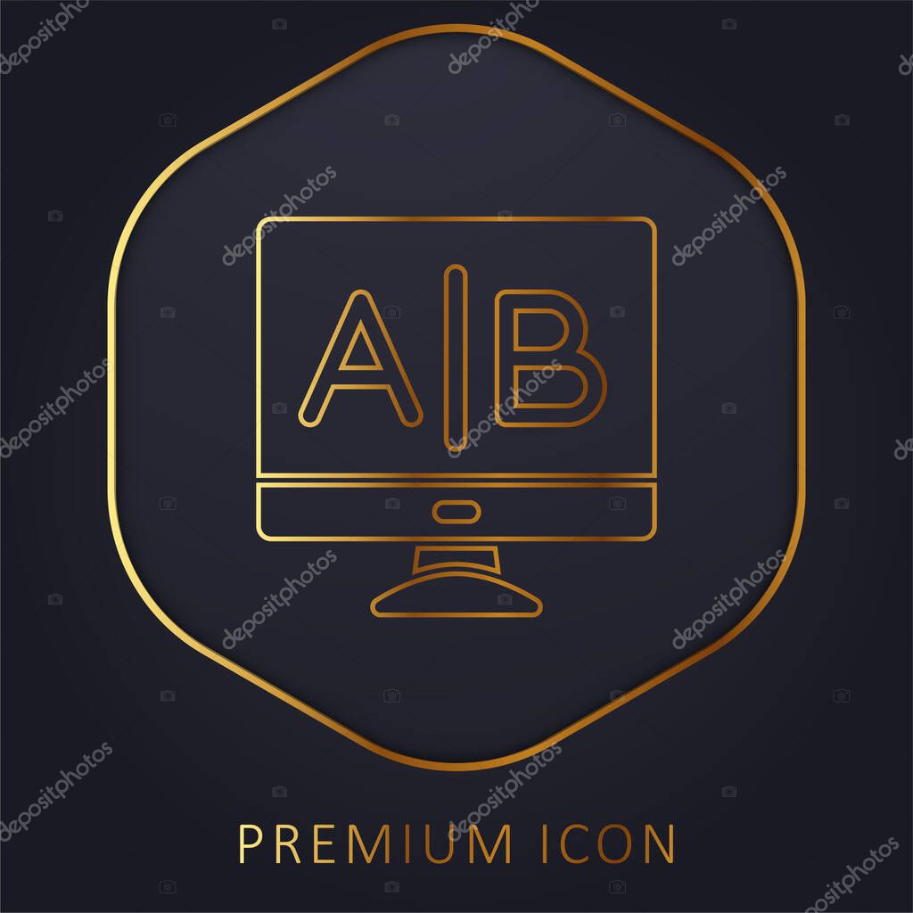 Ab Testing golden line premium logo or icon