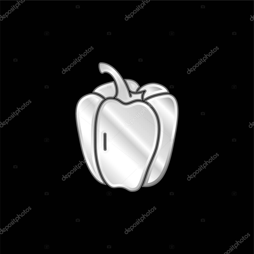 Bell Pepper silver plated metallic icon