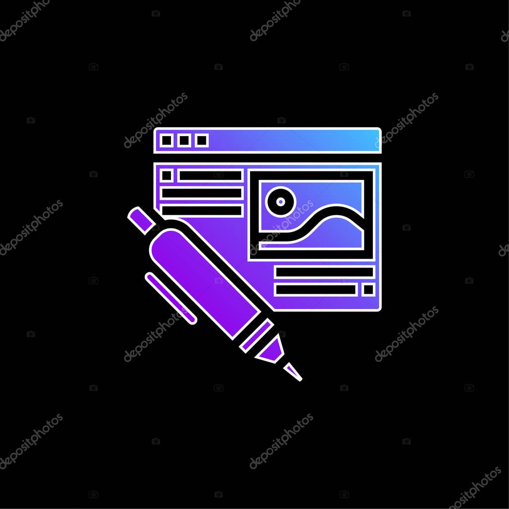 Blog blue gradient vector icon