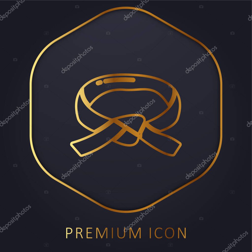 Black Belt golden line premium logo or icon