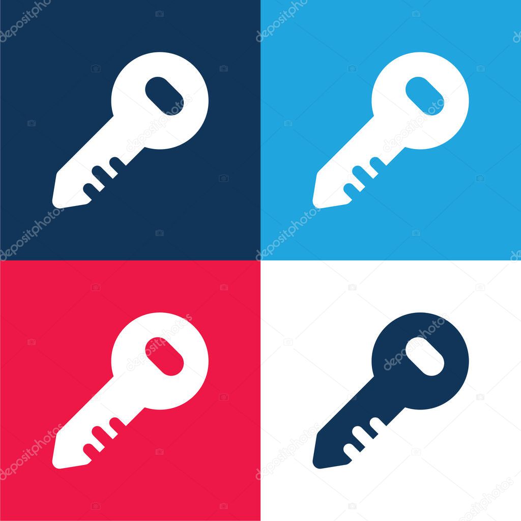 Administrator Key blue and red four color minimal icon set