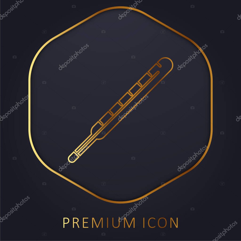 Body Thermometer golden line premium logo or icon