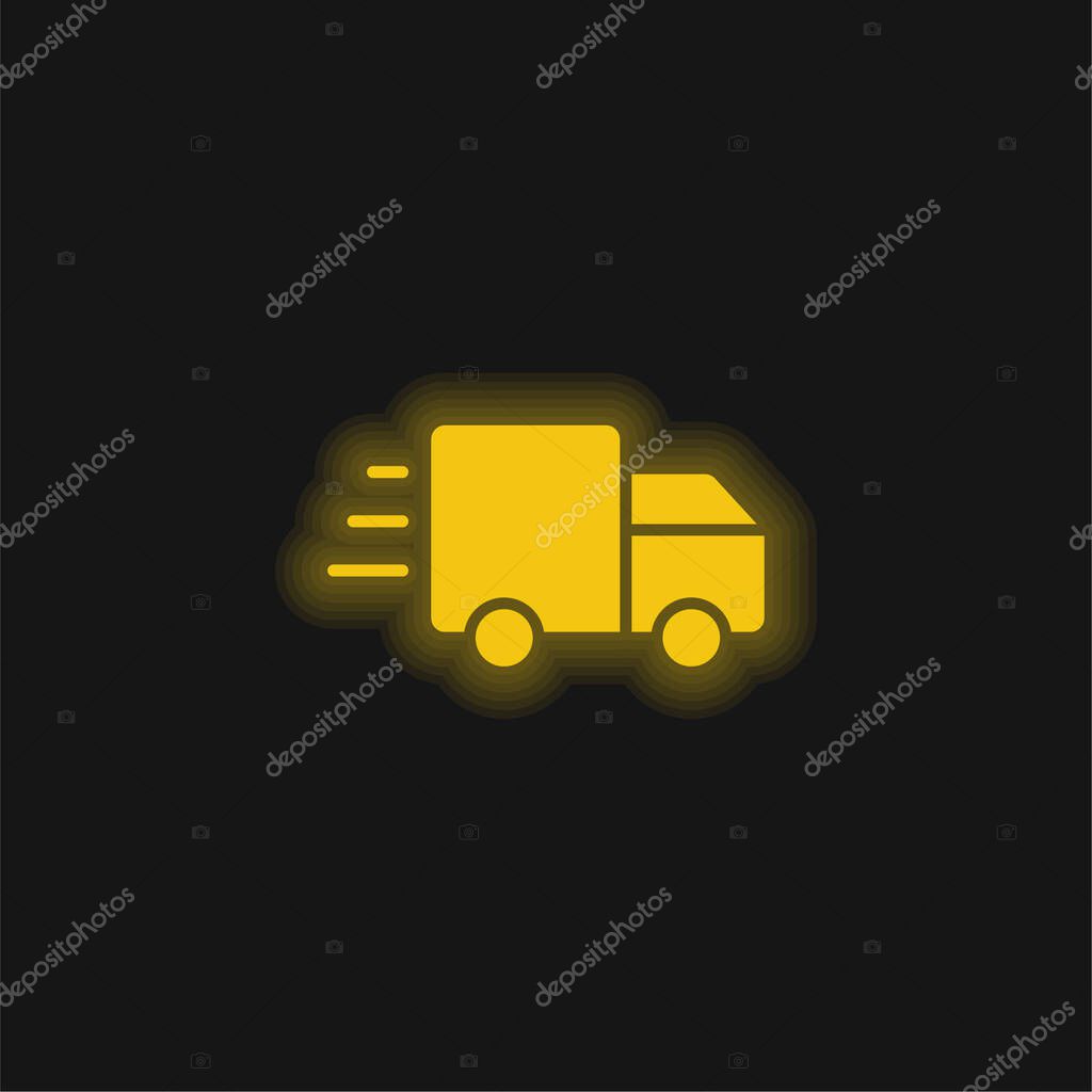 Ads yellow glowing neon icon