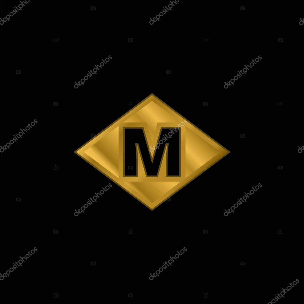 Barcelona Metro Logo gold plated metalic icon or logo vector