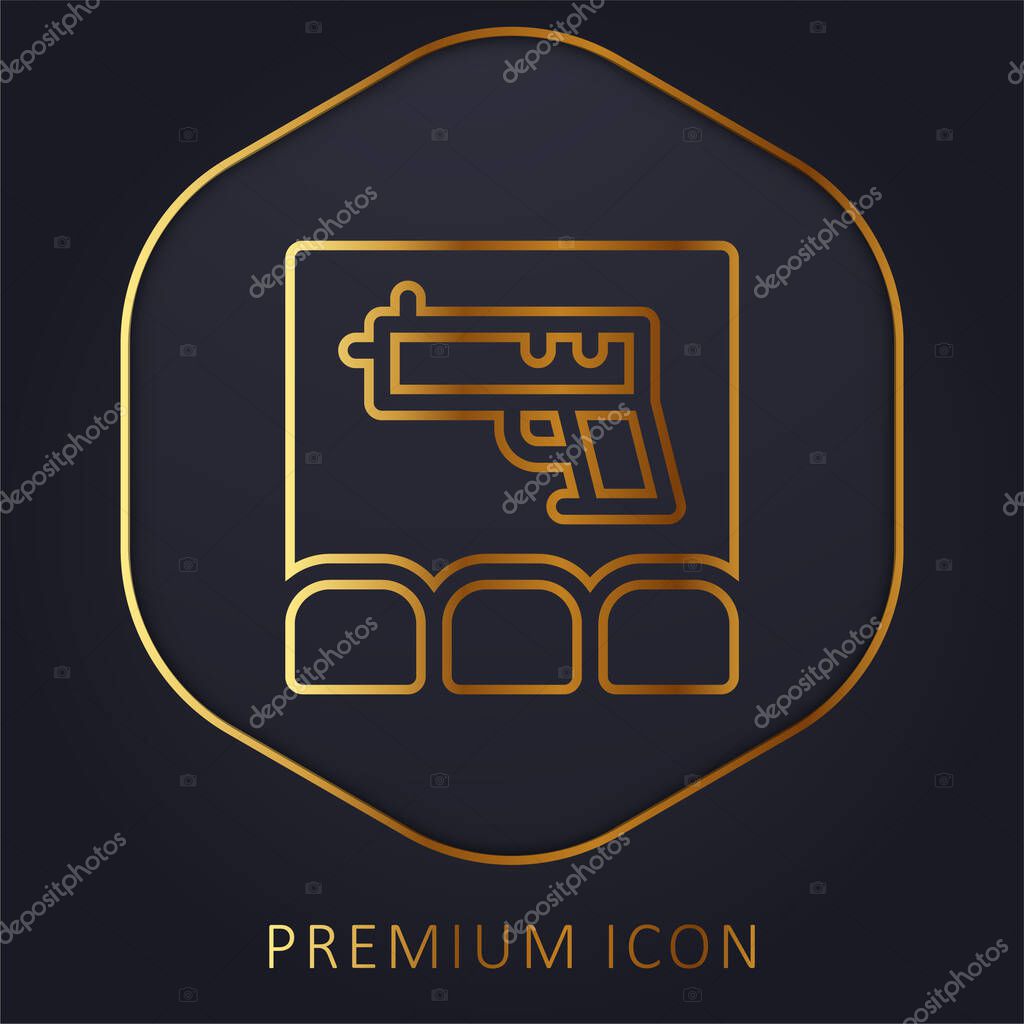 Action Movie golden line premium logo or icon