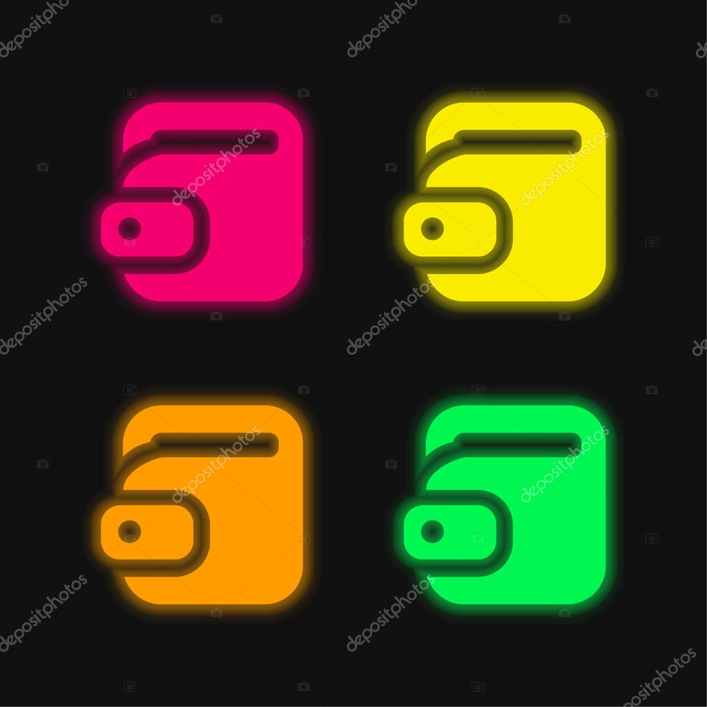 Big Torch four color glowing neon vector icon