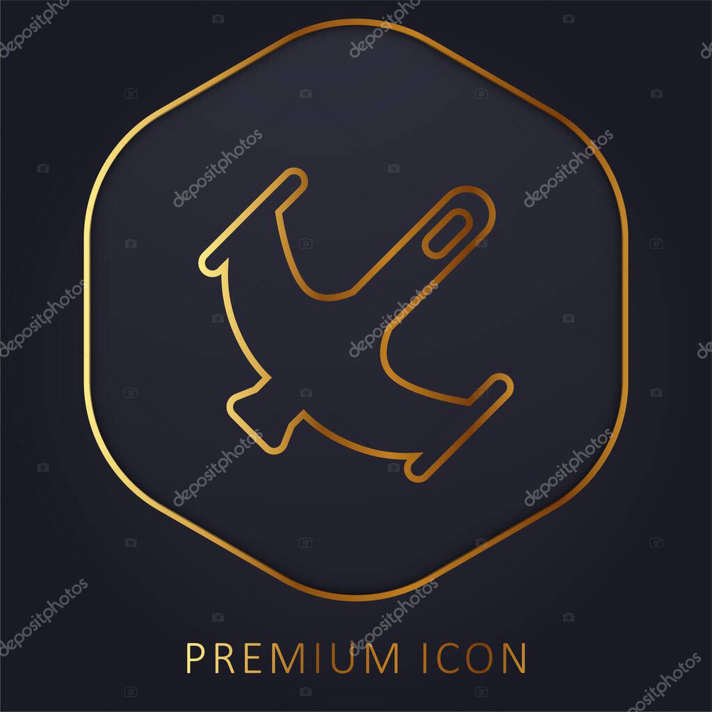 Attack Plane golden line premium logo or icon