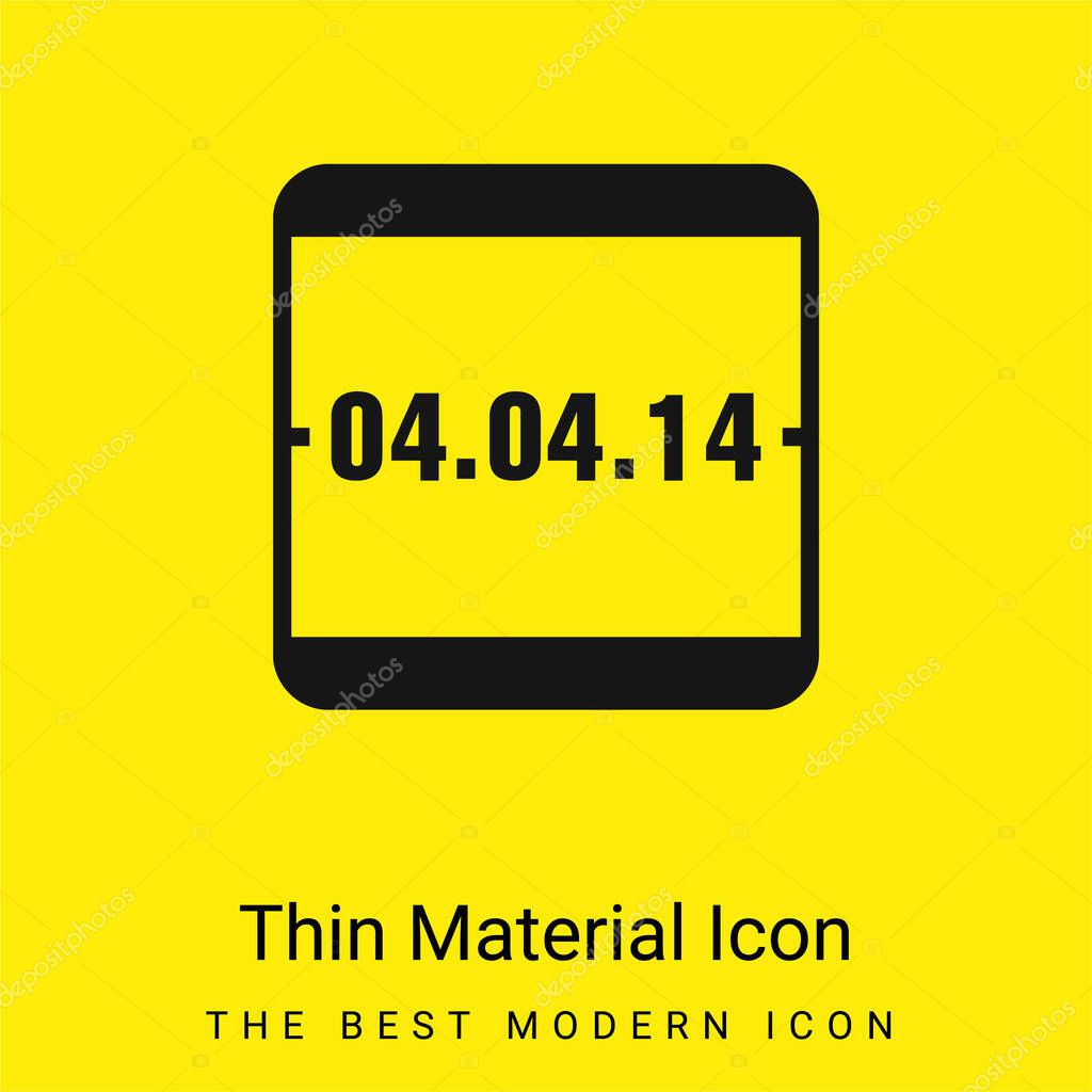 April 4 Of 2014 Event Calendar Page minimal bright yellow material icon