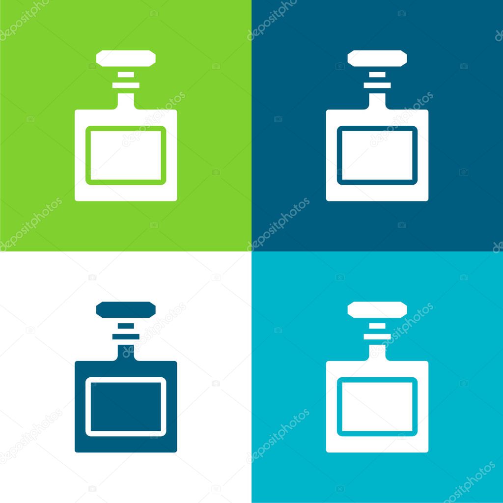 Bottle Flat four color minimal icon set