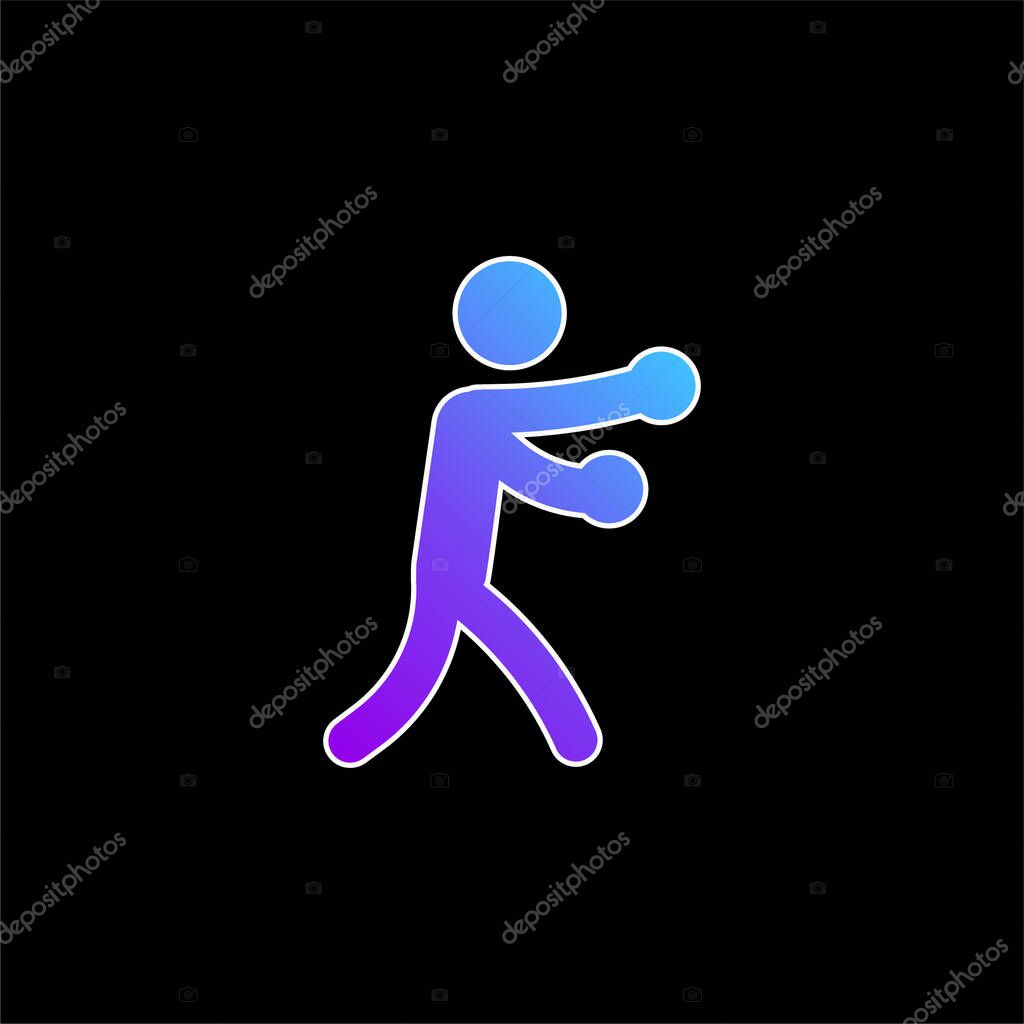 Boxing blue gradient vector icon
