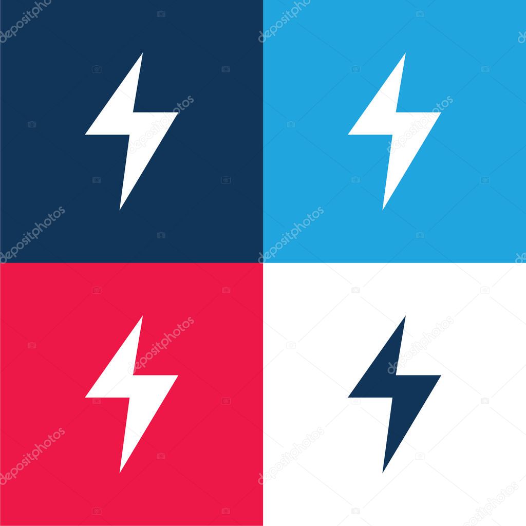 Bolt blue and red four color minimal icon set