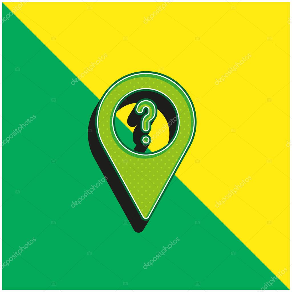 Ask Green and yellow modern 3d vector icon logo
