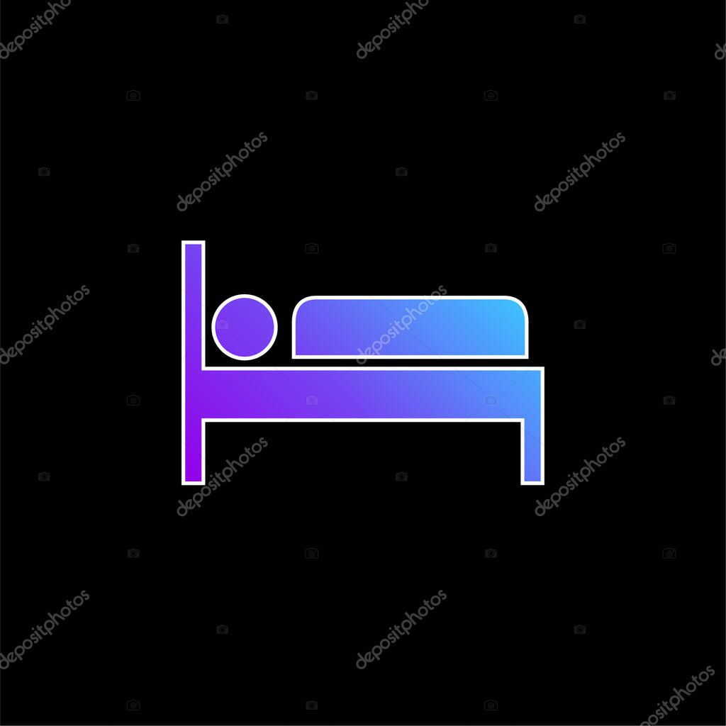Bed blue gradient vector icon