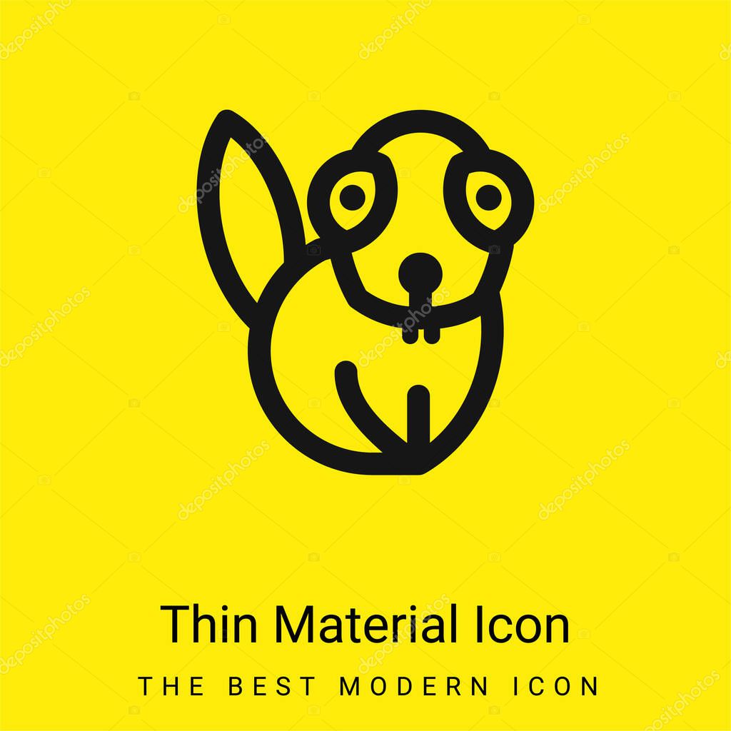 Beaver minimal bright yellow material icon