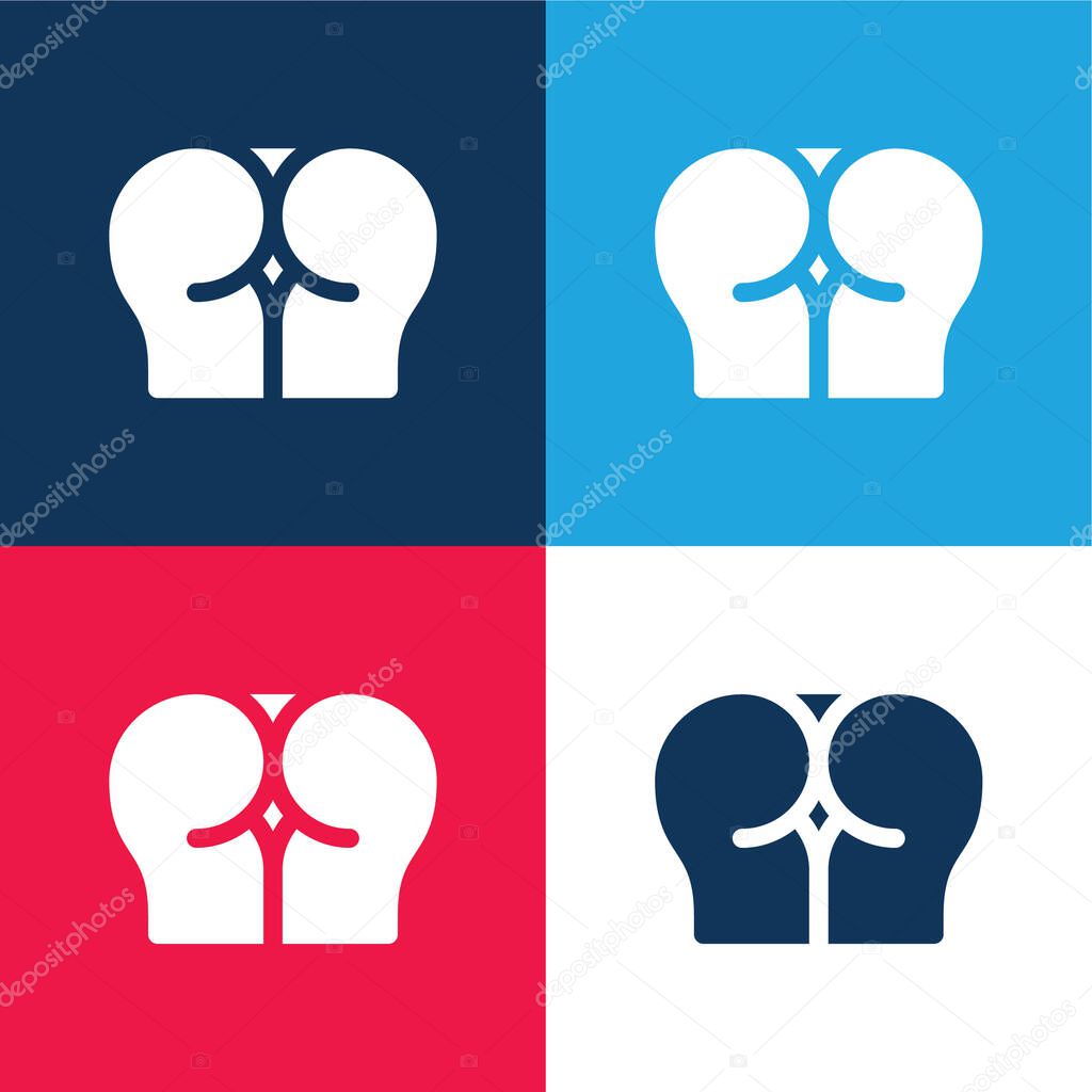Anal blue and red four color minimal icon set