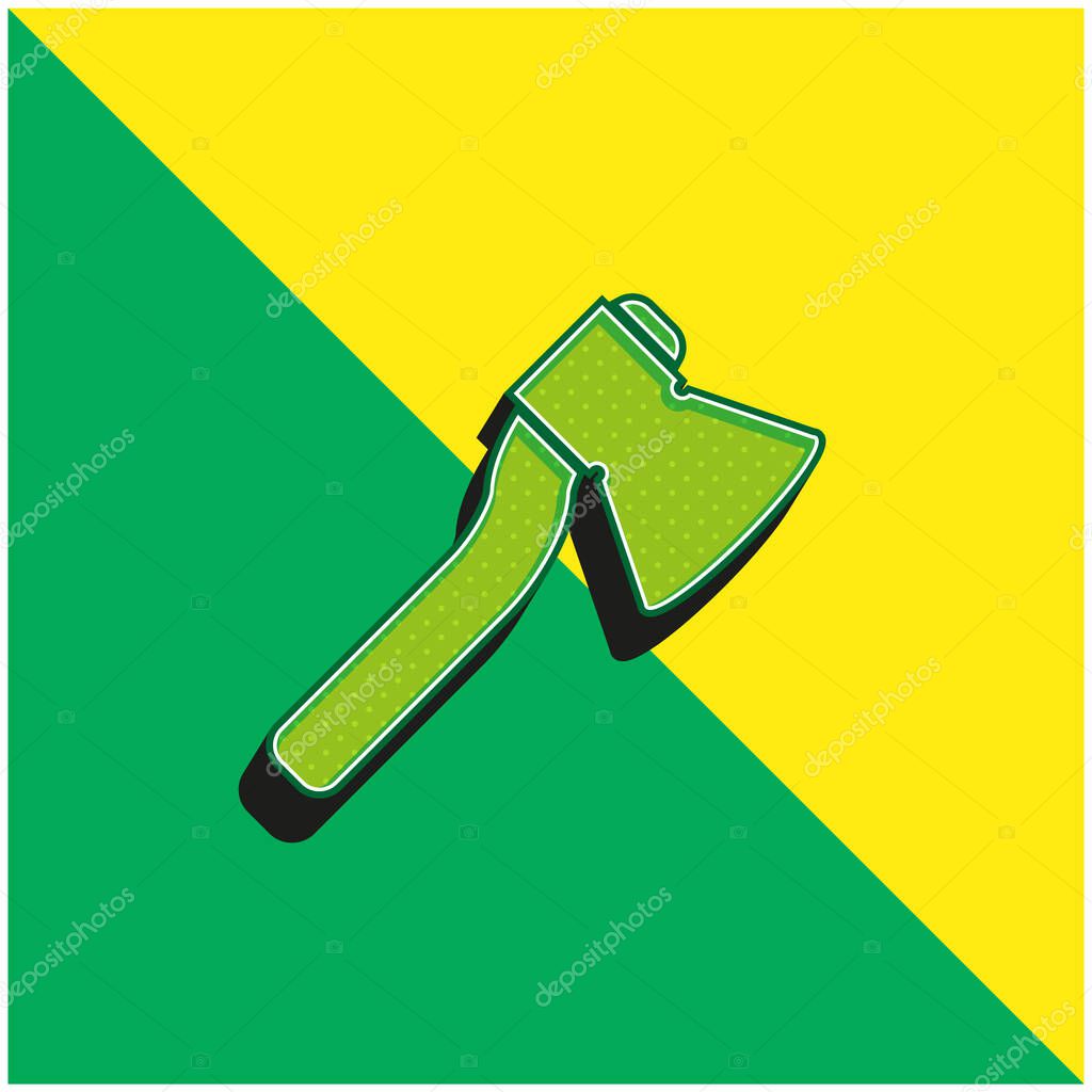Axe Green and yellow modern 3d vector icon logo