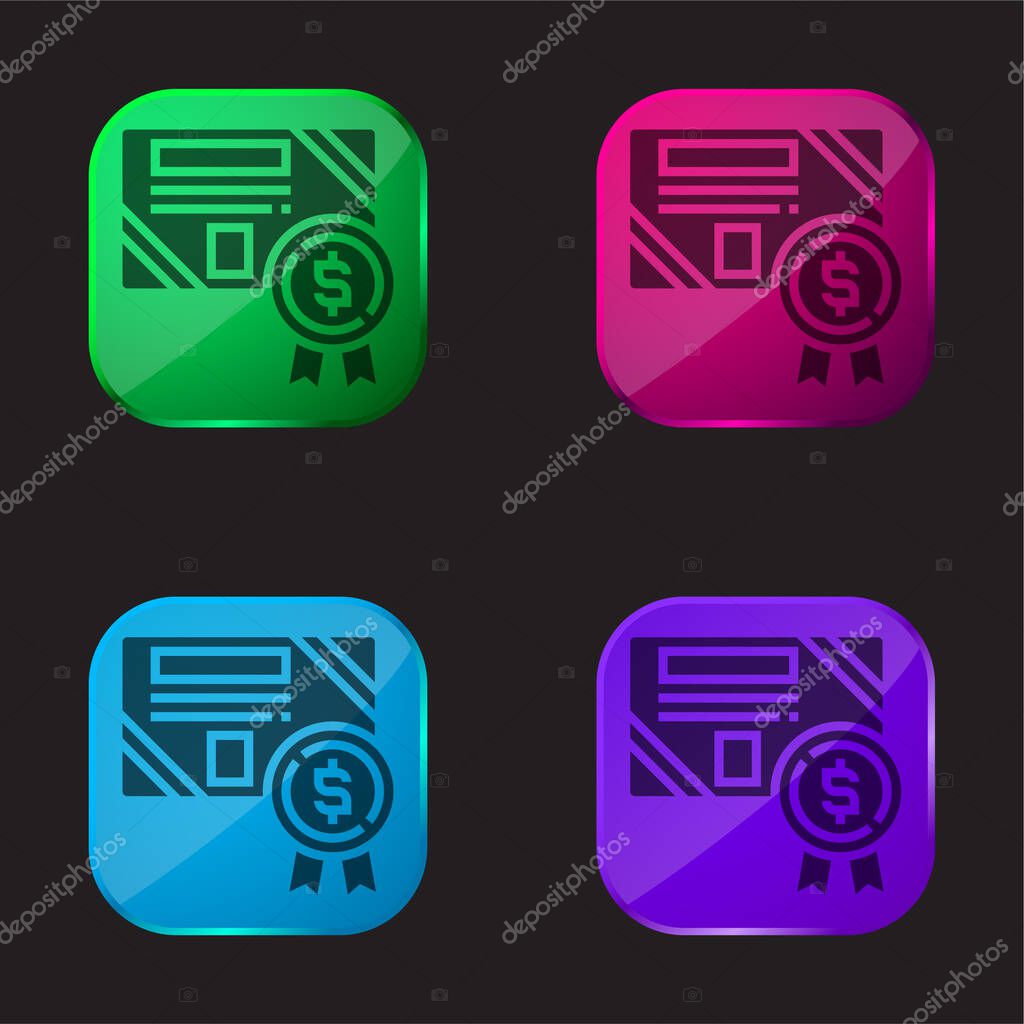Bond four color glass button icon