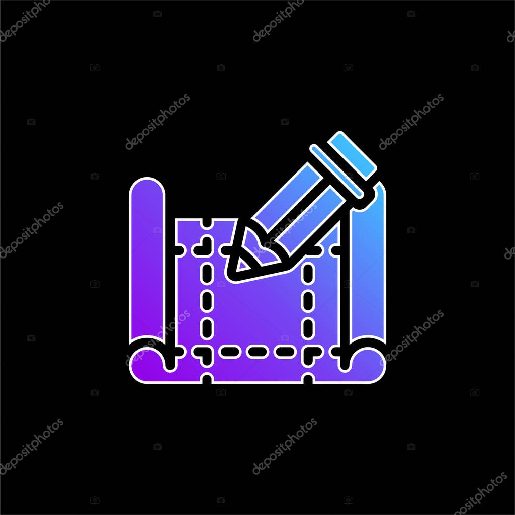 Blueprint blue gradient vector icon