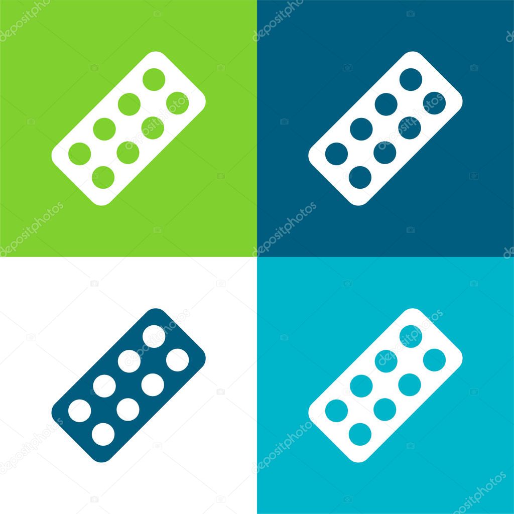 Antibiotics Flat four color minimal icon set