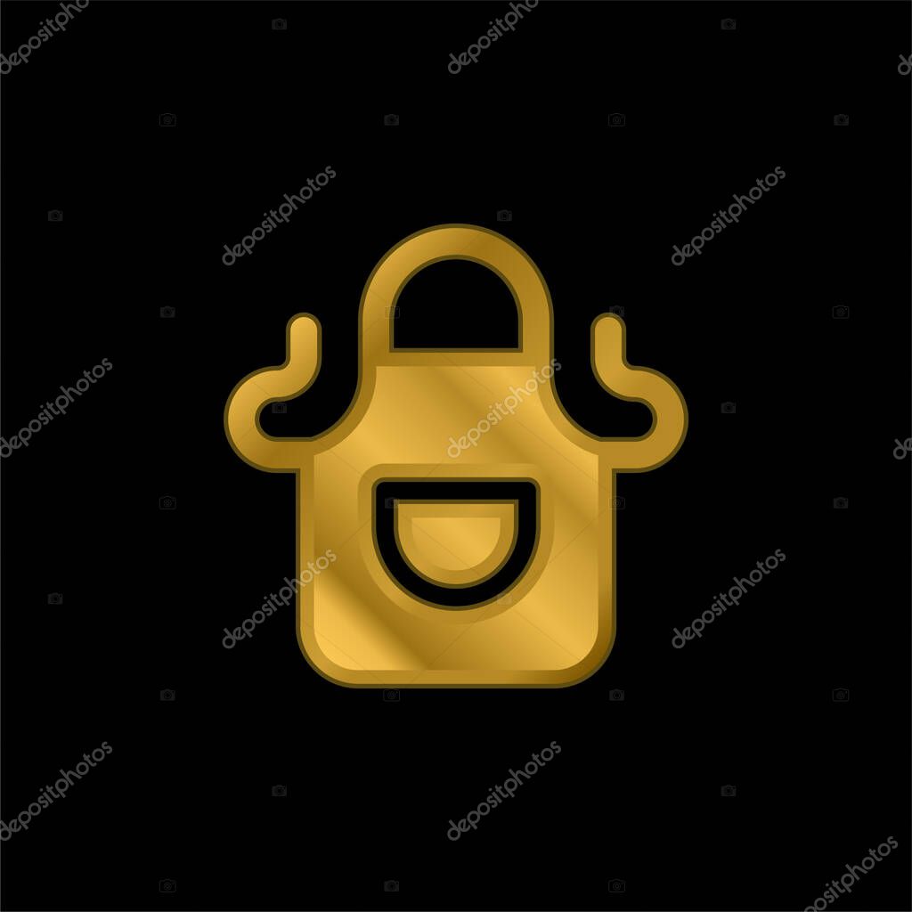 Apron gold plated metalic icon or logo vector
