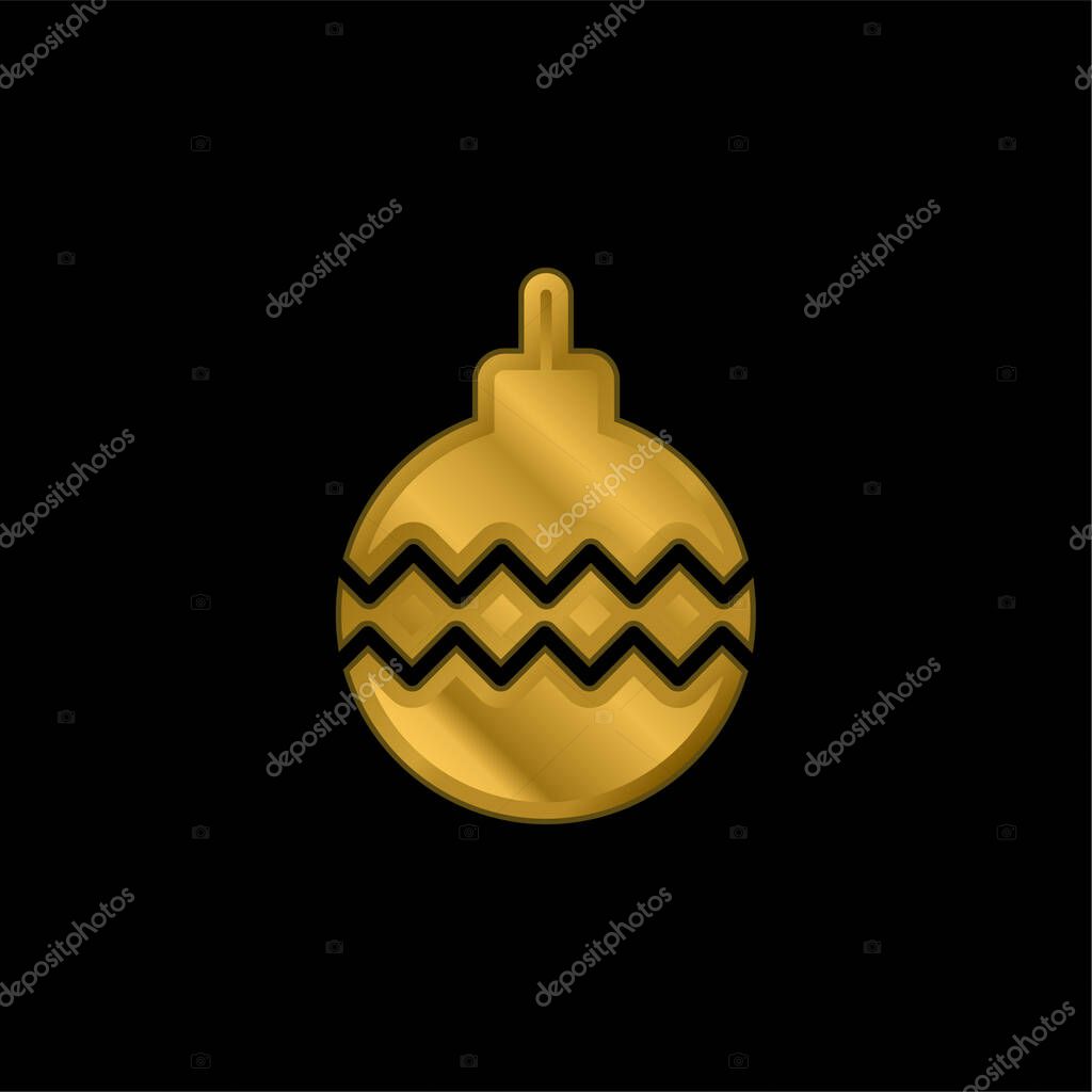 Bauble gold plated metalic icon or logo vector