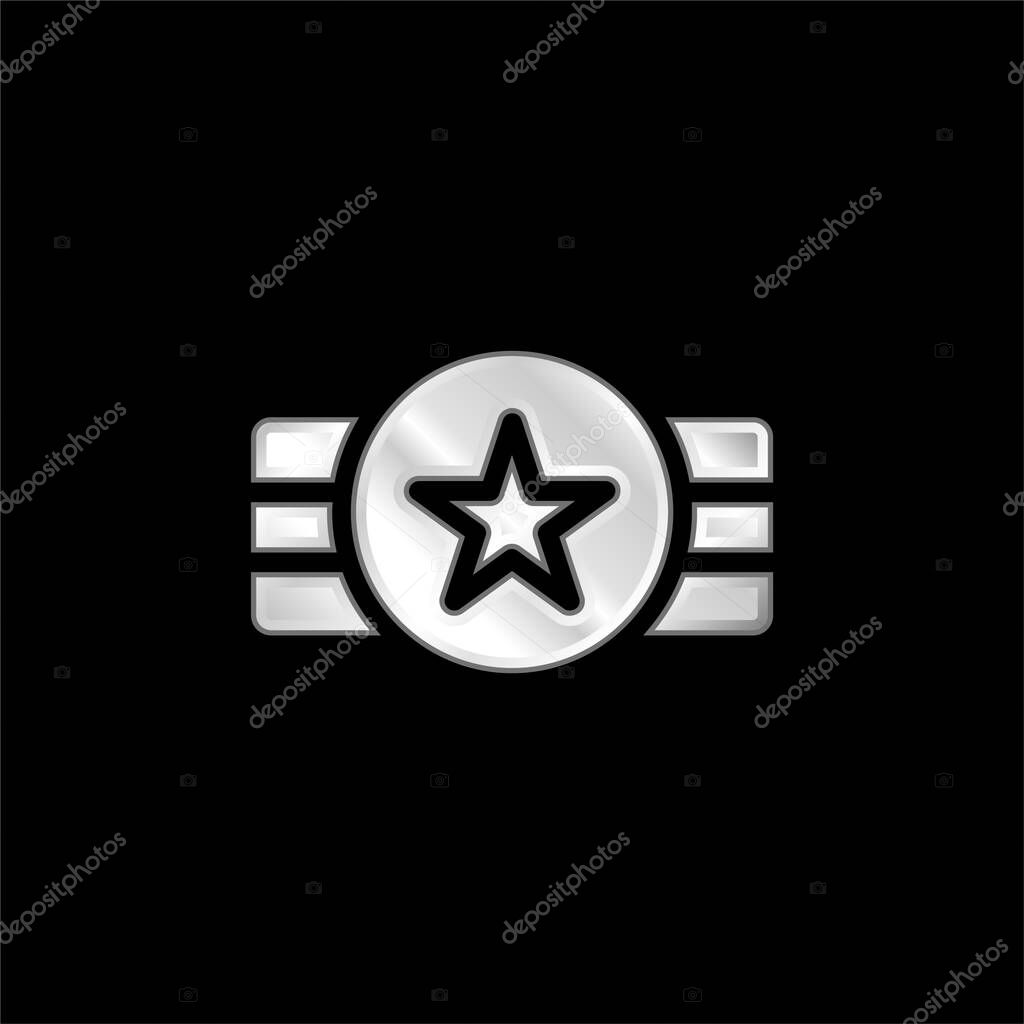 Badge silver plated metallic icon