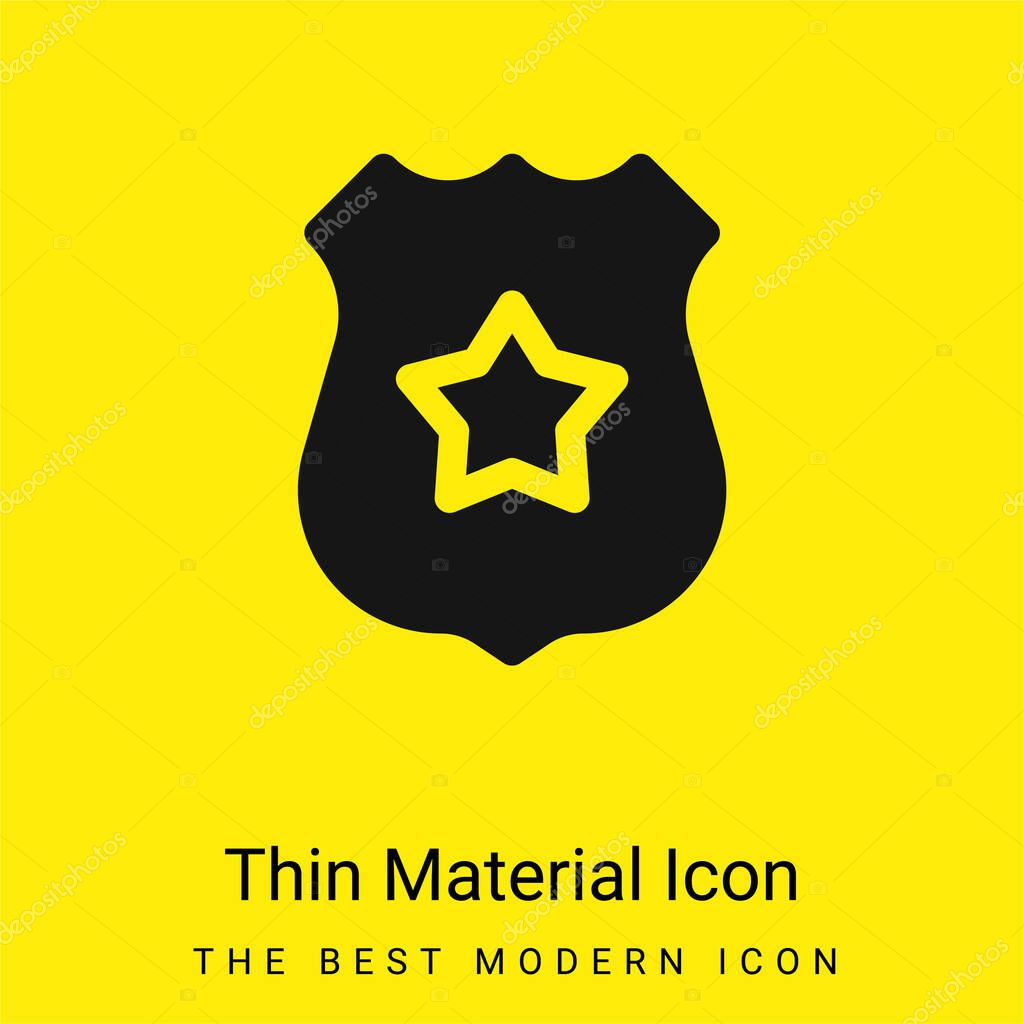 Badge minimal bright yellow material icon