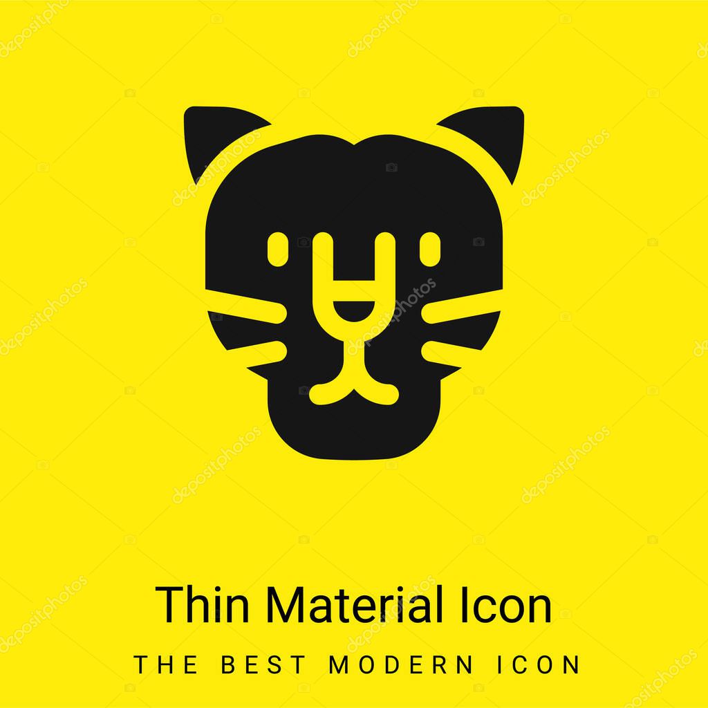 Black Panther minimal bright yellow material icon