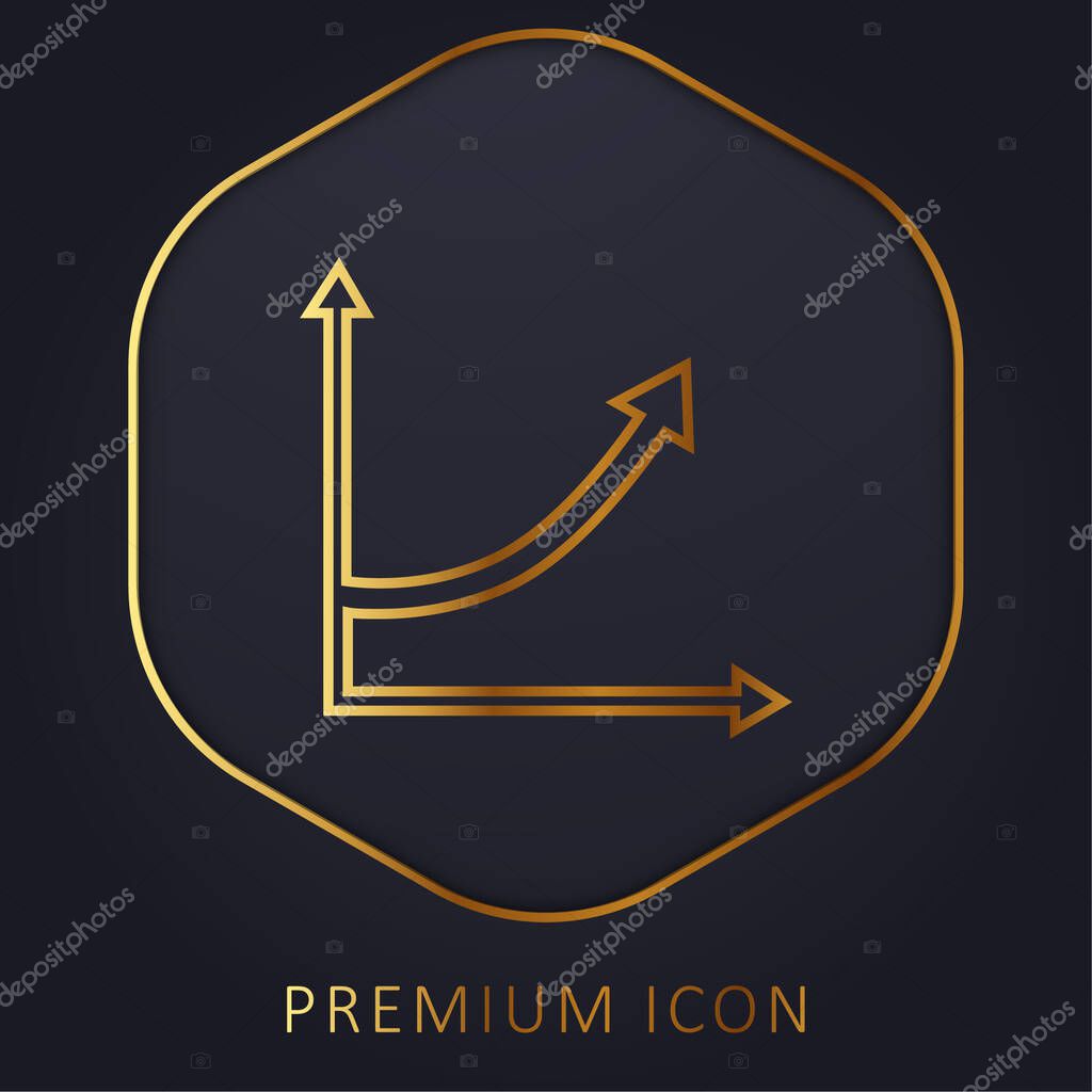 Ascending Arrow Line Graphic golden line premium logo or icon