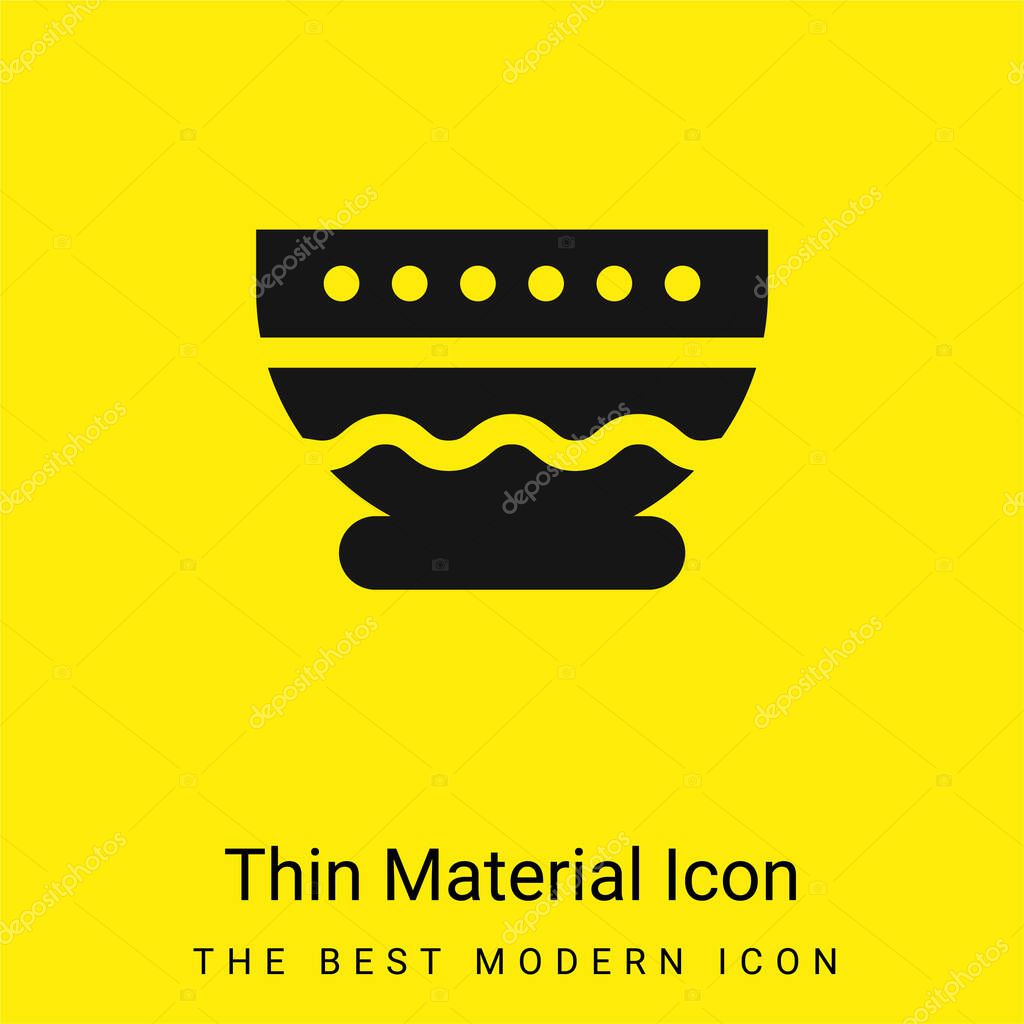 Bowl minimal bright yellow material icon