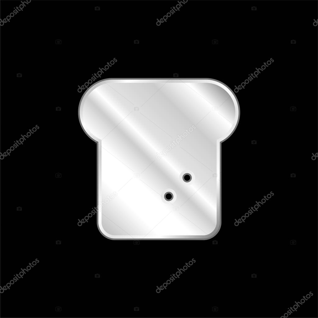 Bread silver plated metallic icon