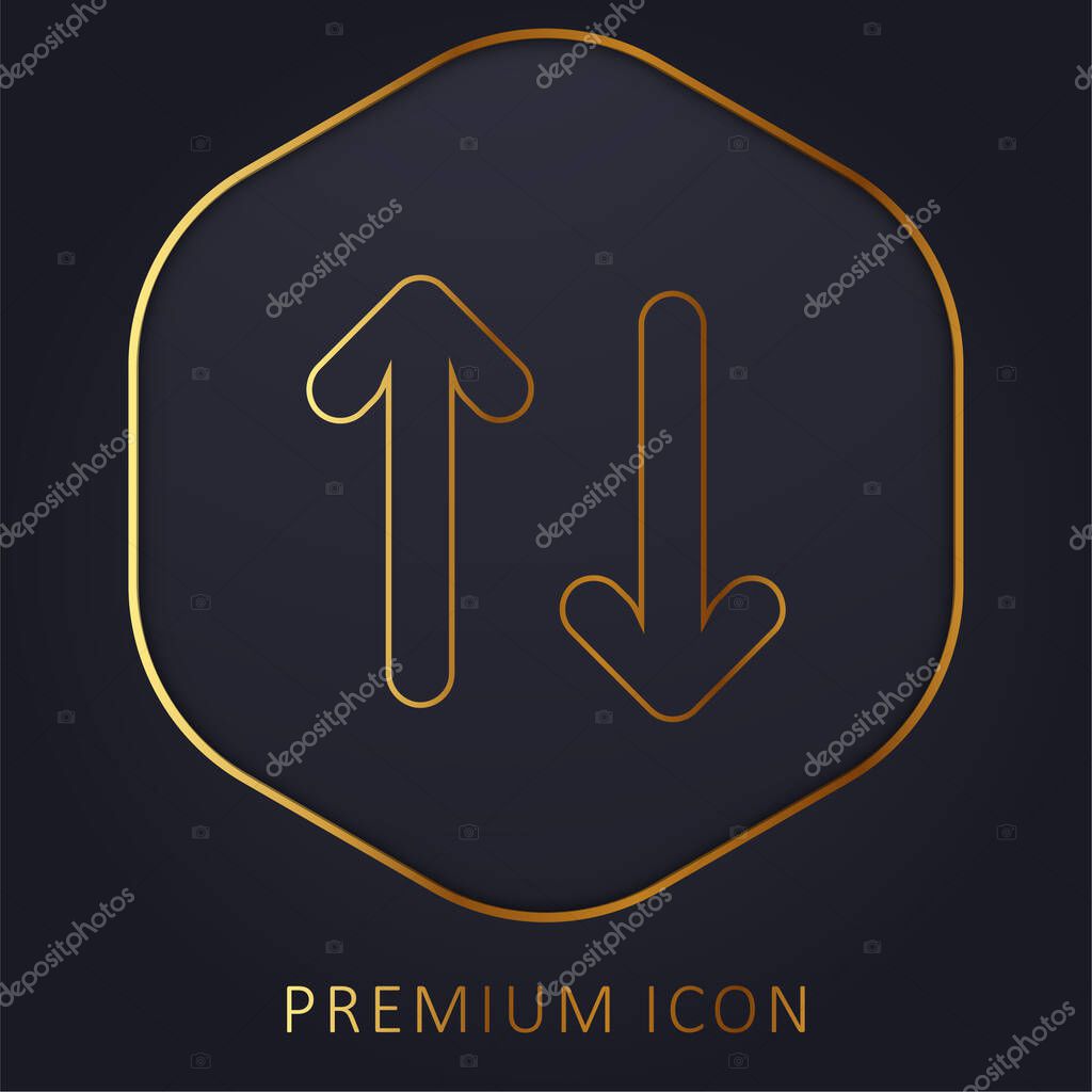 Arrows golden line premium logo or icon