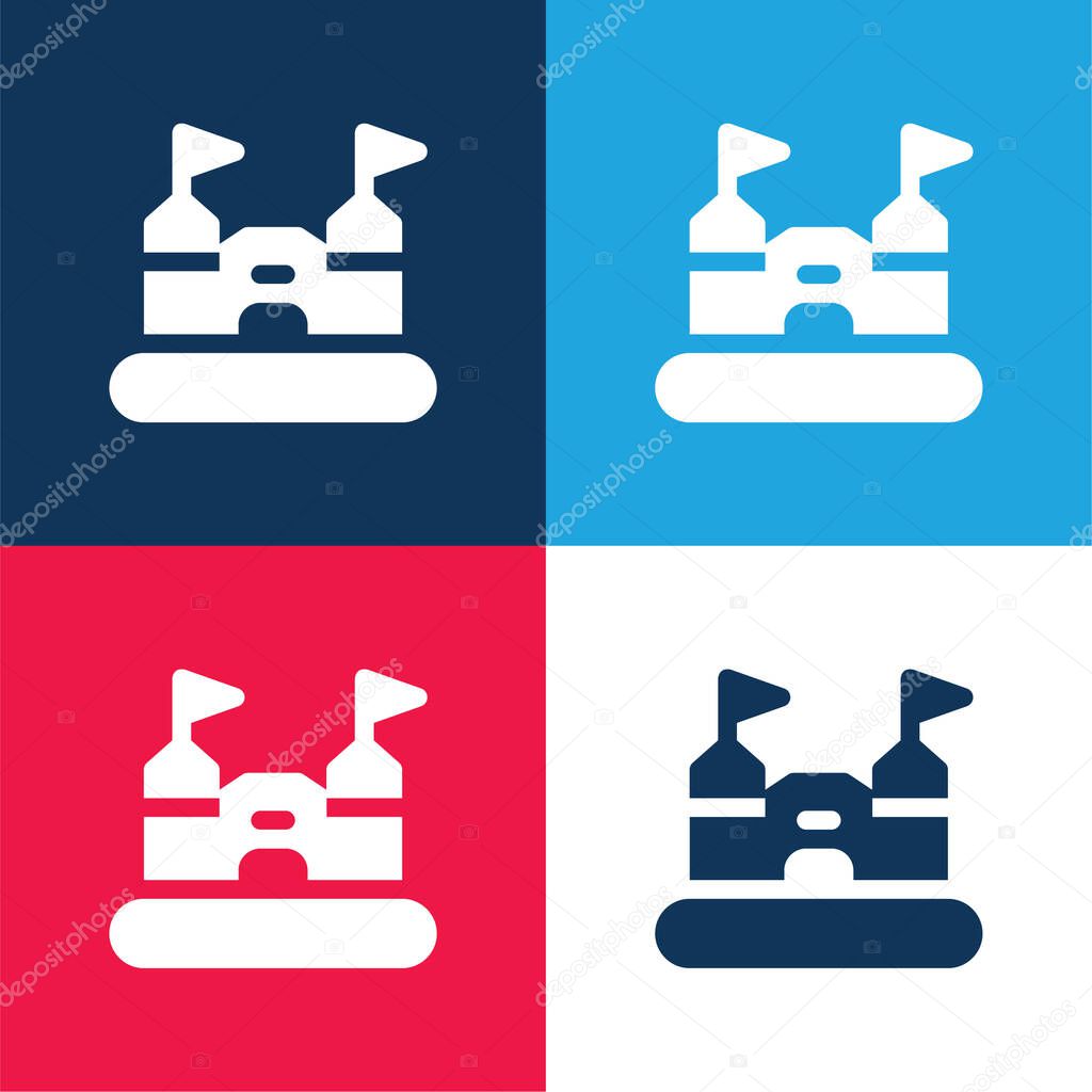 Bouncy Castle blue and red four color minimal icon set