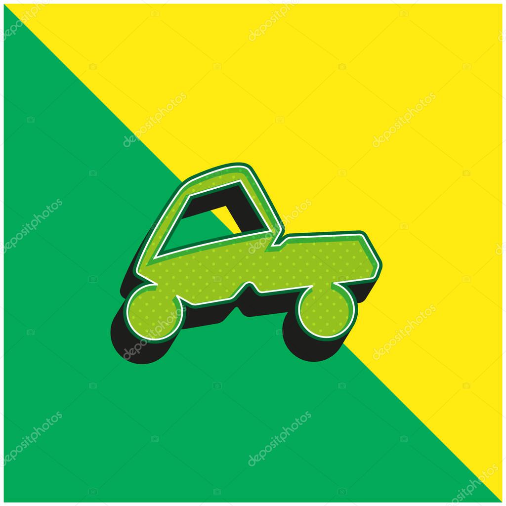 Adventure Sport On A Car Green and yellow modern 3d vector icon logo
